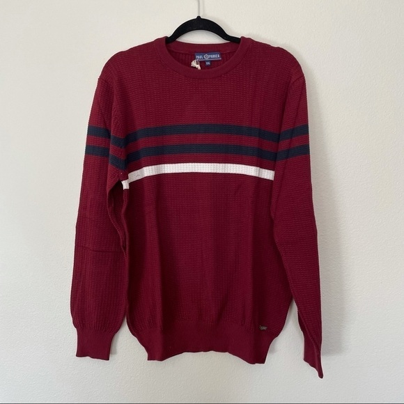 NWT Paul Parker red & white striped crewneck sweater sz.XXL - Picture 1 of 3